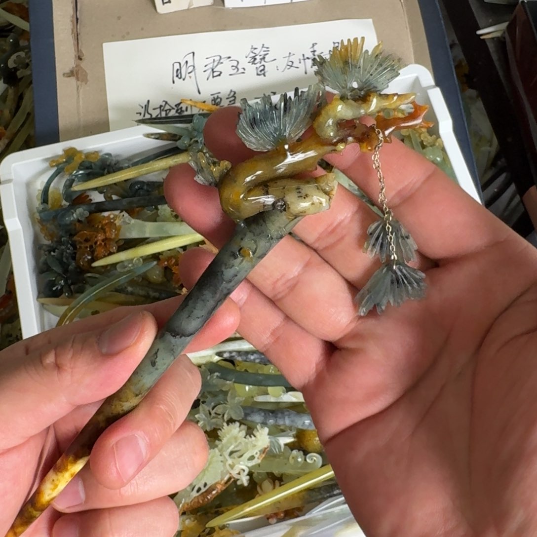 岫玉发簪未镶嵌明君玉簪贼拉好看