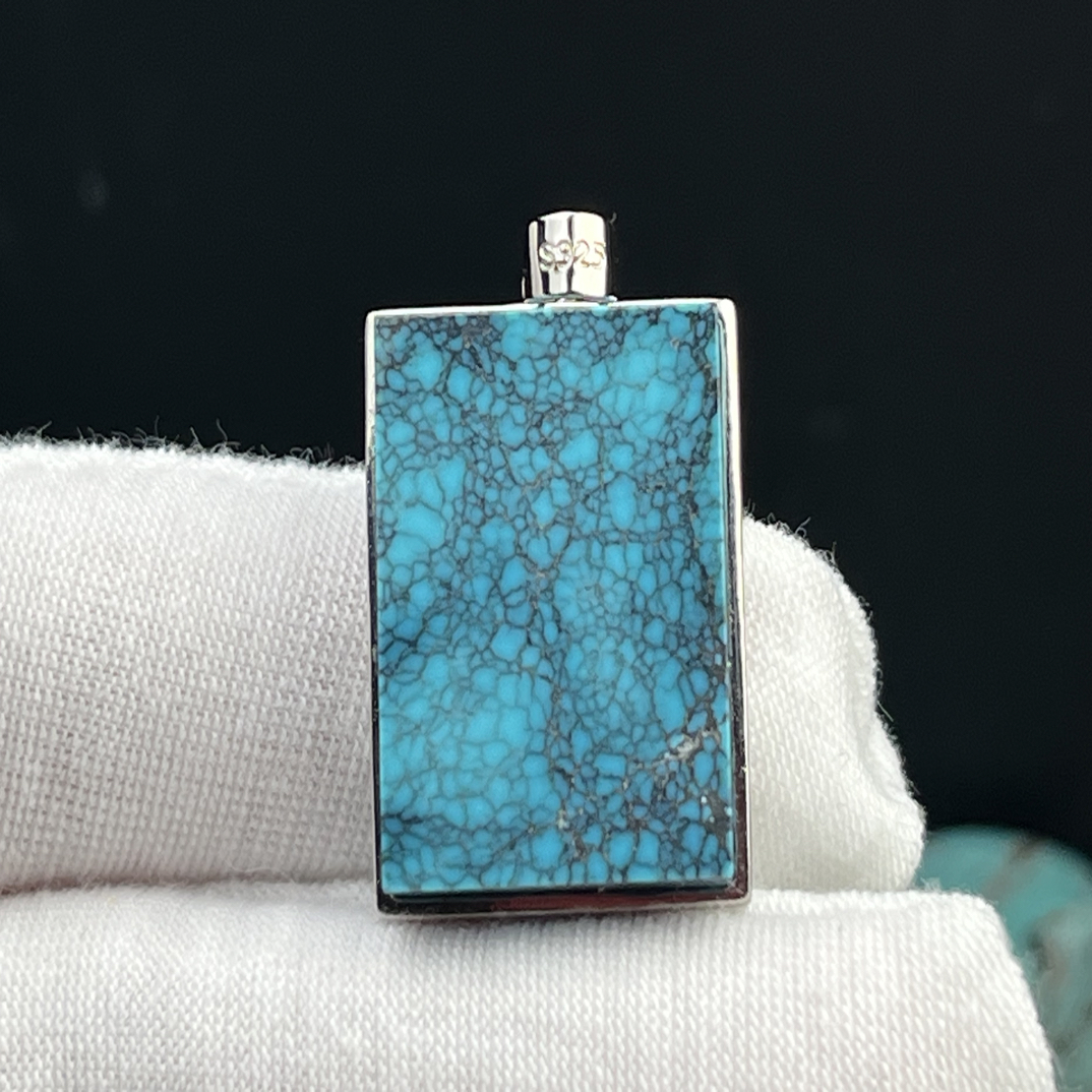 湖北十堰原矿绿松石精品乌兰花平安无事牌