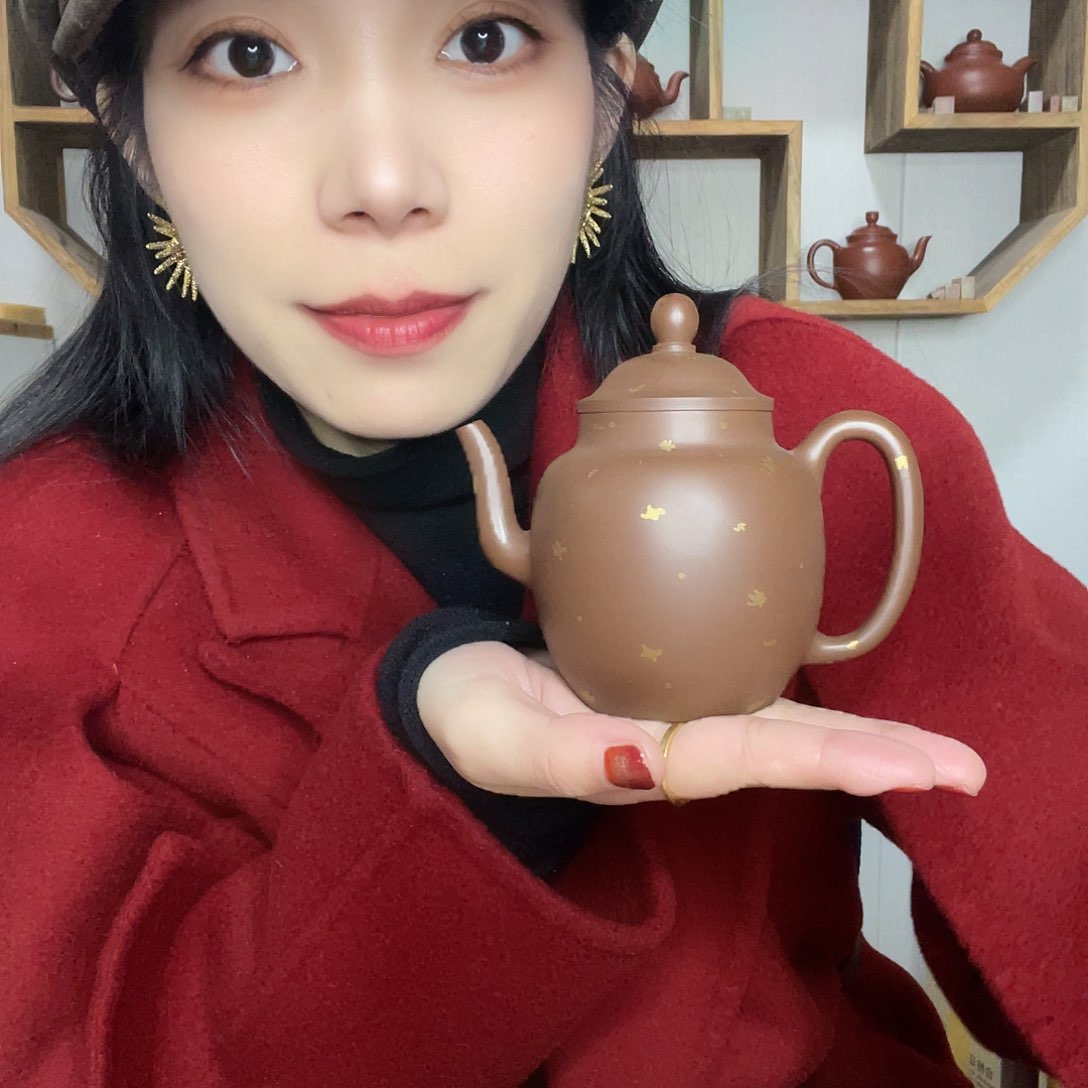 紫砂茶壶宫灯壶撒金款 200cc
