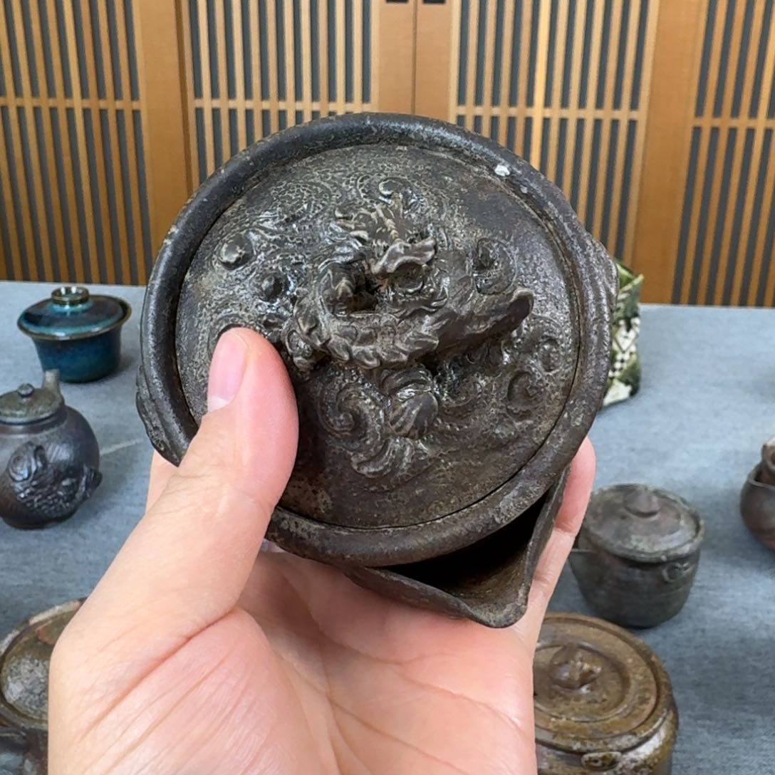 难波宝瓶备前烧龙