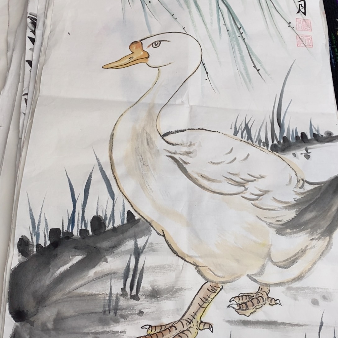 国画张玉玲四尺四开花鸟作品