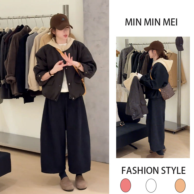 巨好看的秋装一整套时尚百搭长袖短外套开衫休闲裤显瘦两件套