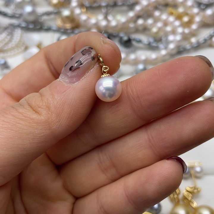 海水珍珠吊坠(不含链)18K金镶嵌