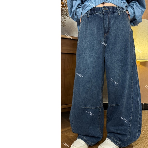 HY罗罗【侧拼接弯刀裤】春秋显高显瘦百搭牛仔裤设计师款时尚