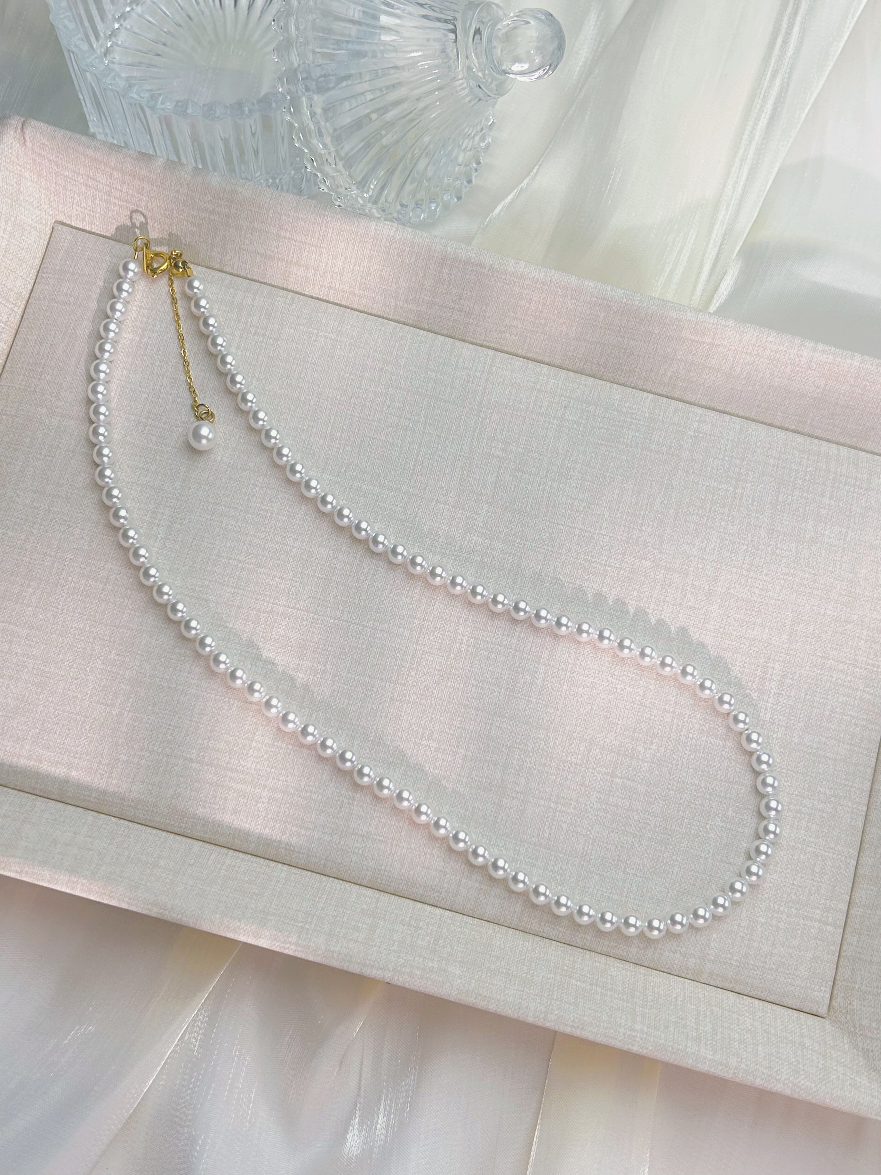 【广山村福利】极光白正圆无暇小米珠项链