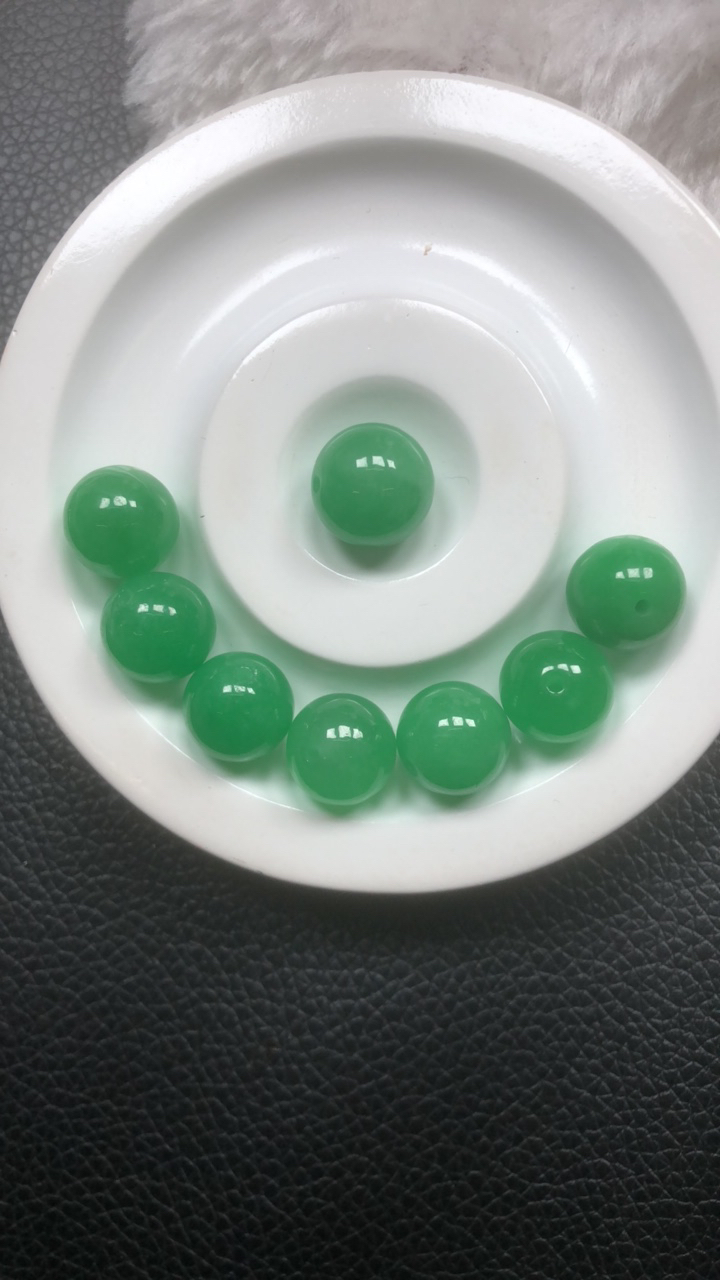 缅A绿翡卡13+散珠一颗可做手链项链