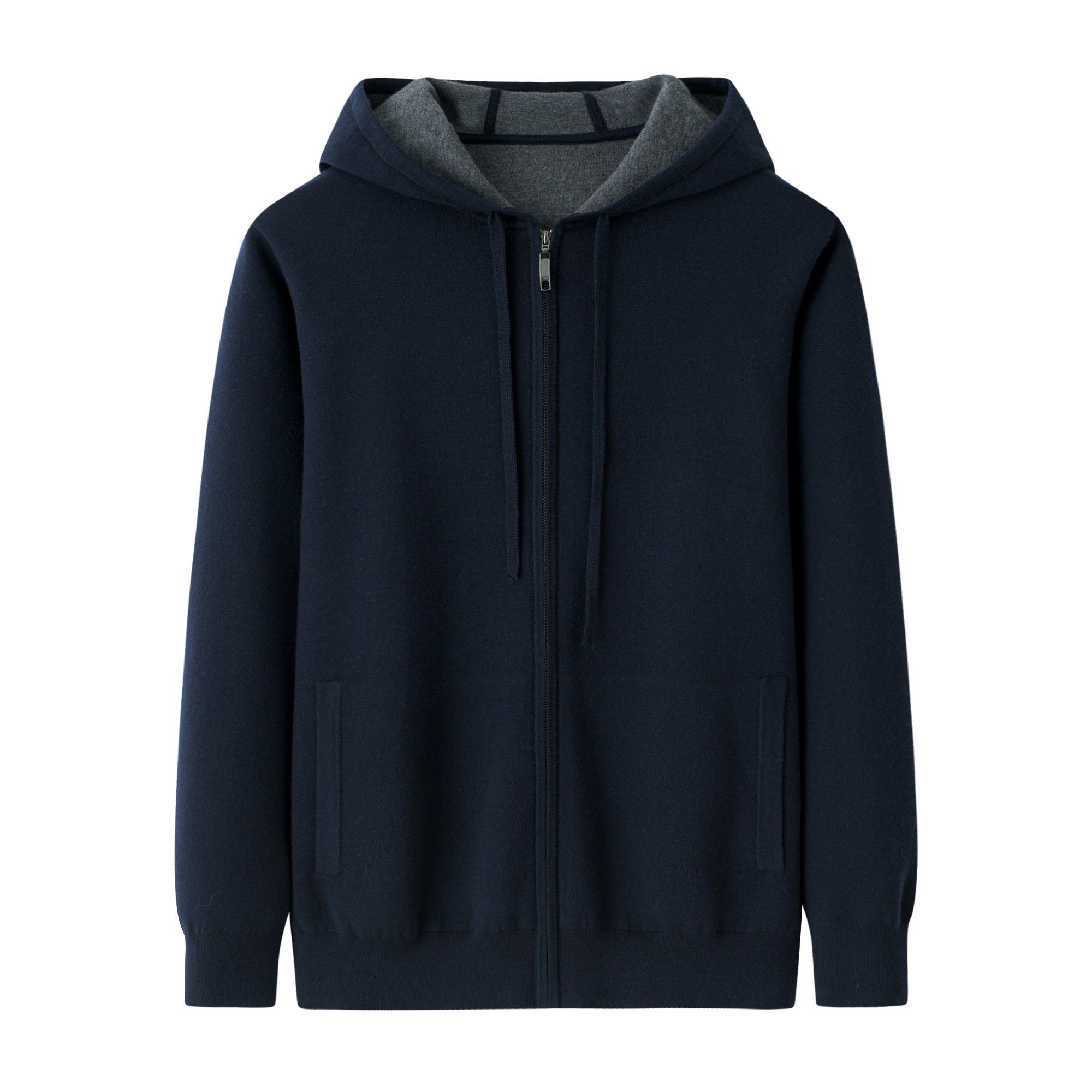 新款精纺超细羊毛加厚带帽100纯羊毛衫外套开衫柔软舒服