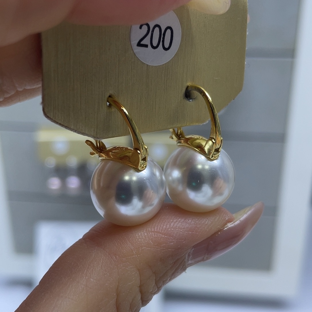 淡水珍珠耳饰银S925镶嵌