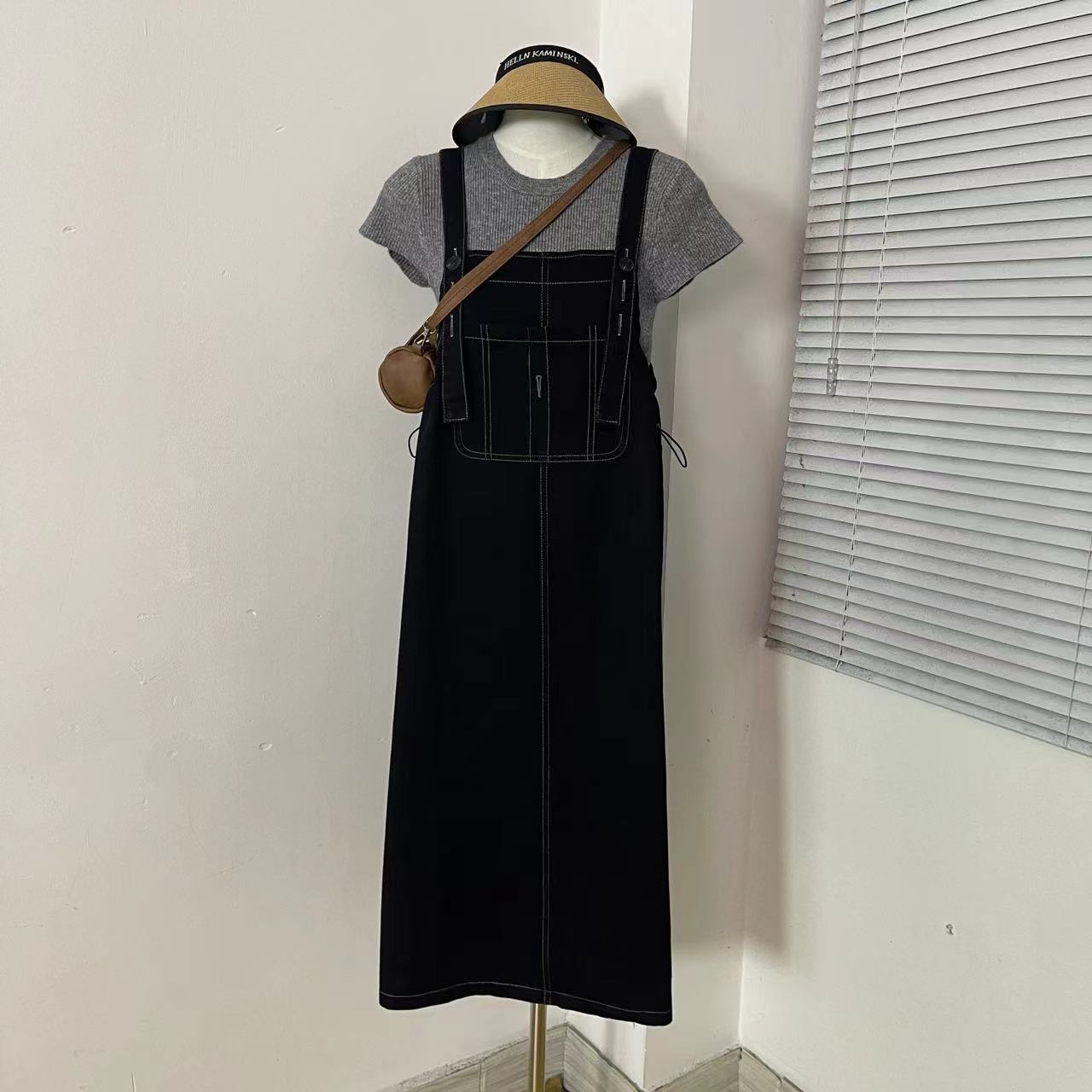 鲤子酱精选韩国东大门秋季新款韩版宽松休闲显瘦遮肉牛仔背带裙女