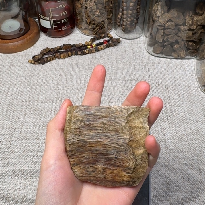 沉香枕沉香张勺子虫漏块料19克