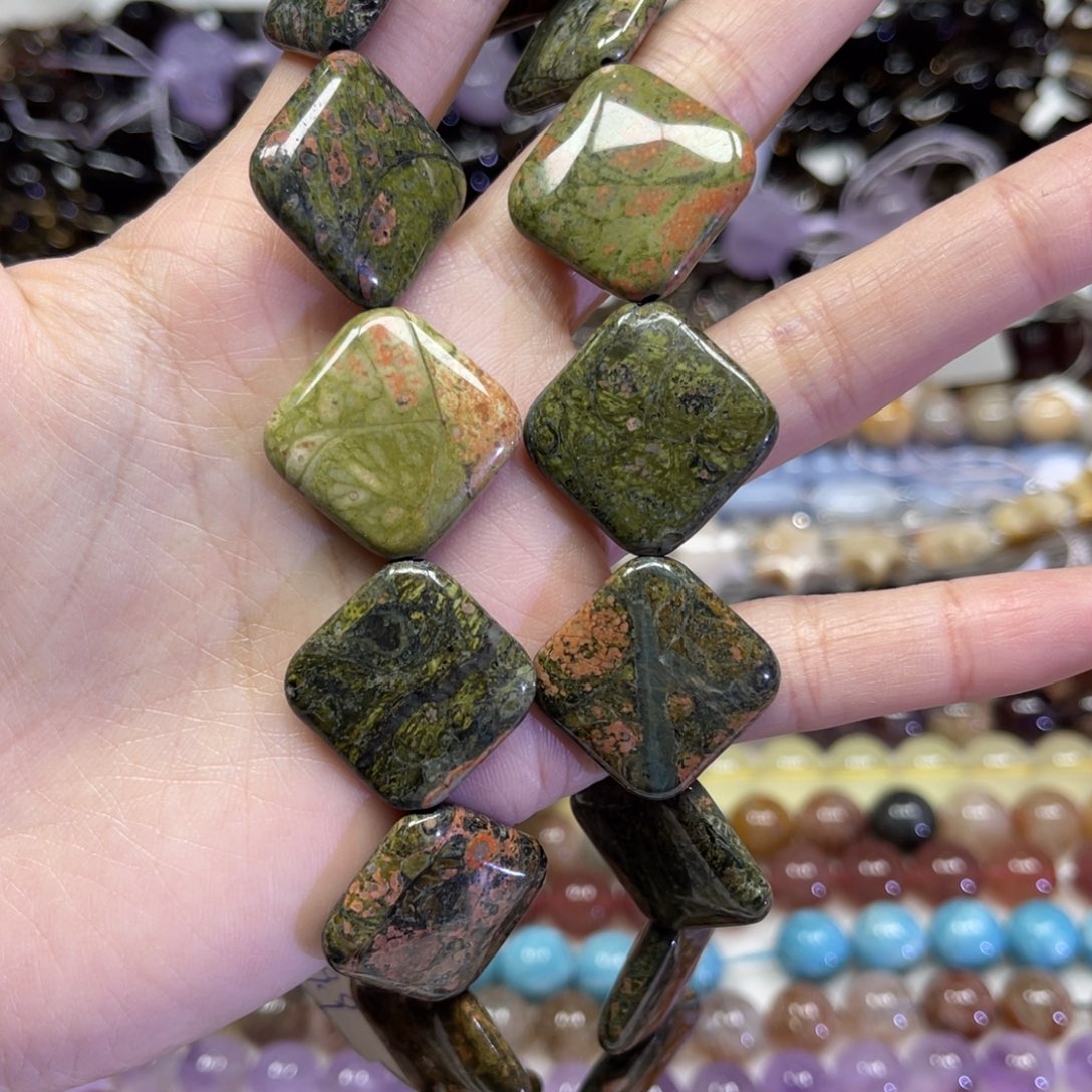 玛瑙/玉髓散珠天然花绿宝卡20长条38厘米