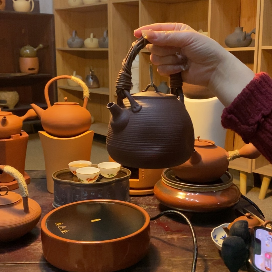 陶钱袋子提梁壶600cc