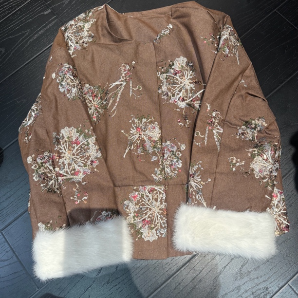 6922-1#《亮片刺绣》日常新中式重工满绣宝藏国服外套百搭羽绒外衣