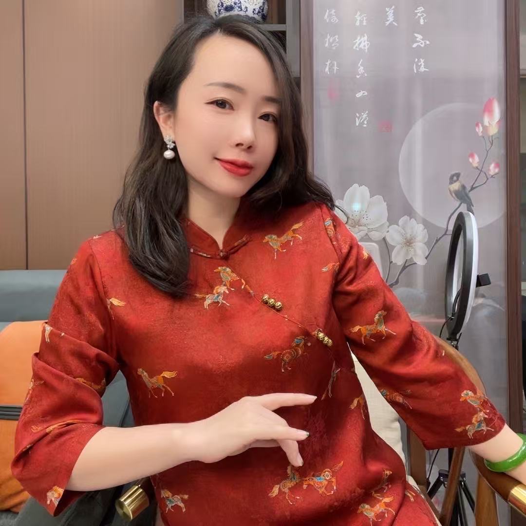 【佳佳】马到成功复古中式立领旗袍上衣