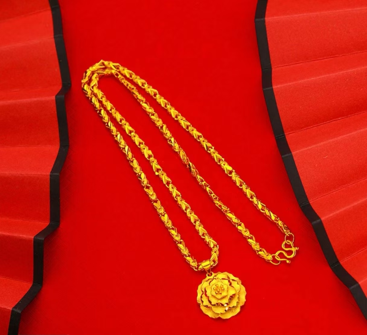 合金项链 牡丹花项链精美女士经典