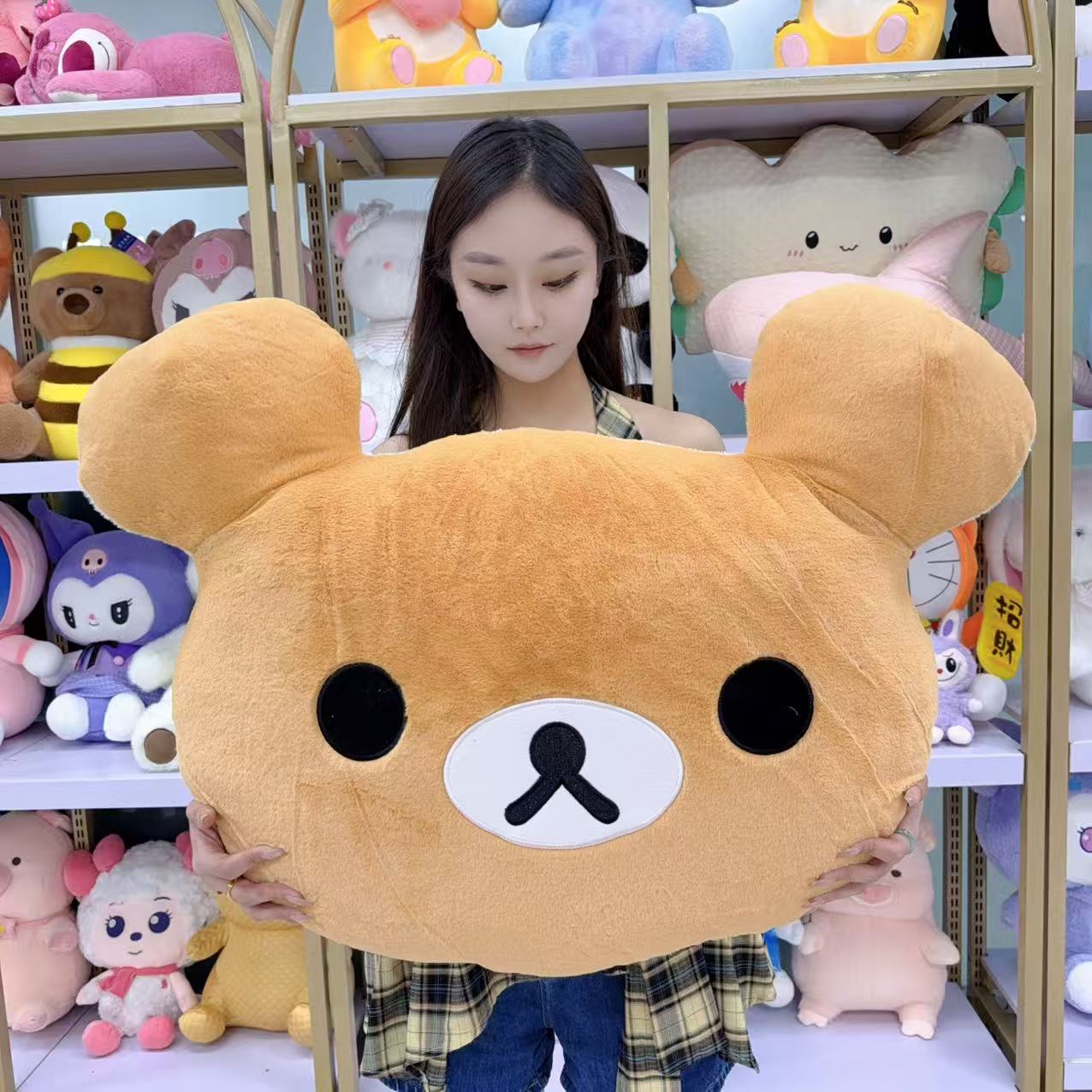 双面熊50厘米毛绒玩具公仔睡觉抱枕长条可爱布娃娃