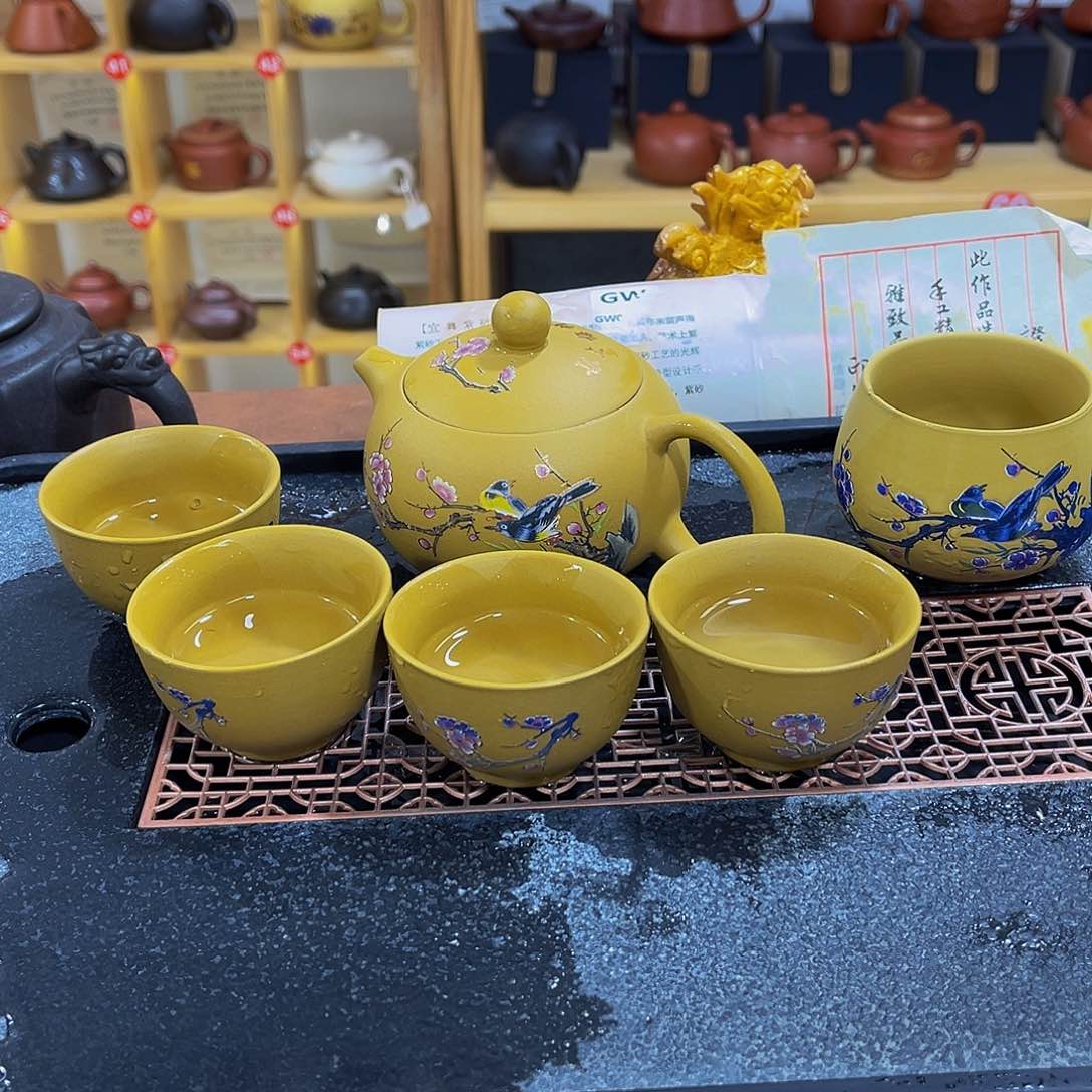 紫砂茶案紫砂壶一壶5杯