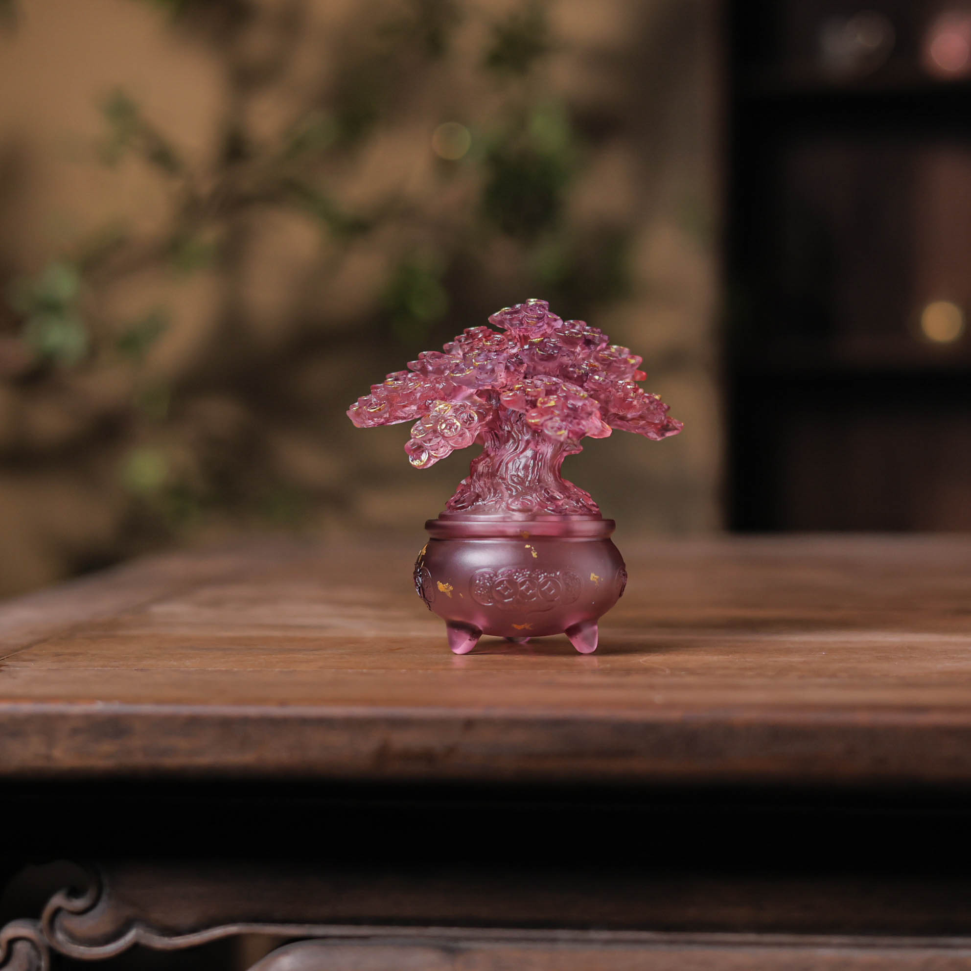 【陶珊居】琉璃-摇光宝树-凝夜紫金（口径4.8cm-高12.5cm）（心缘0124）