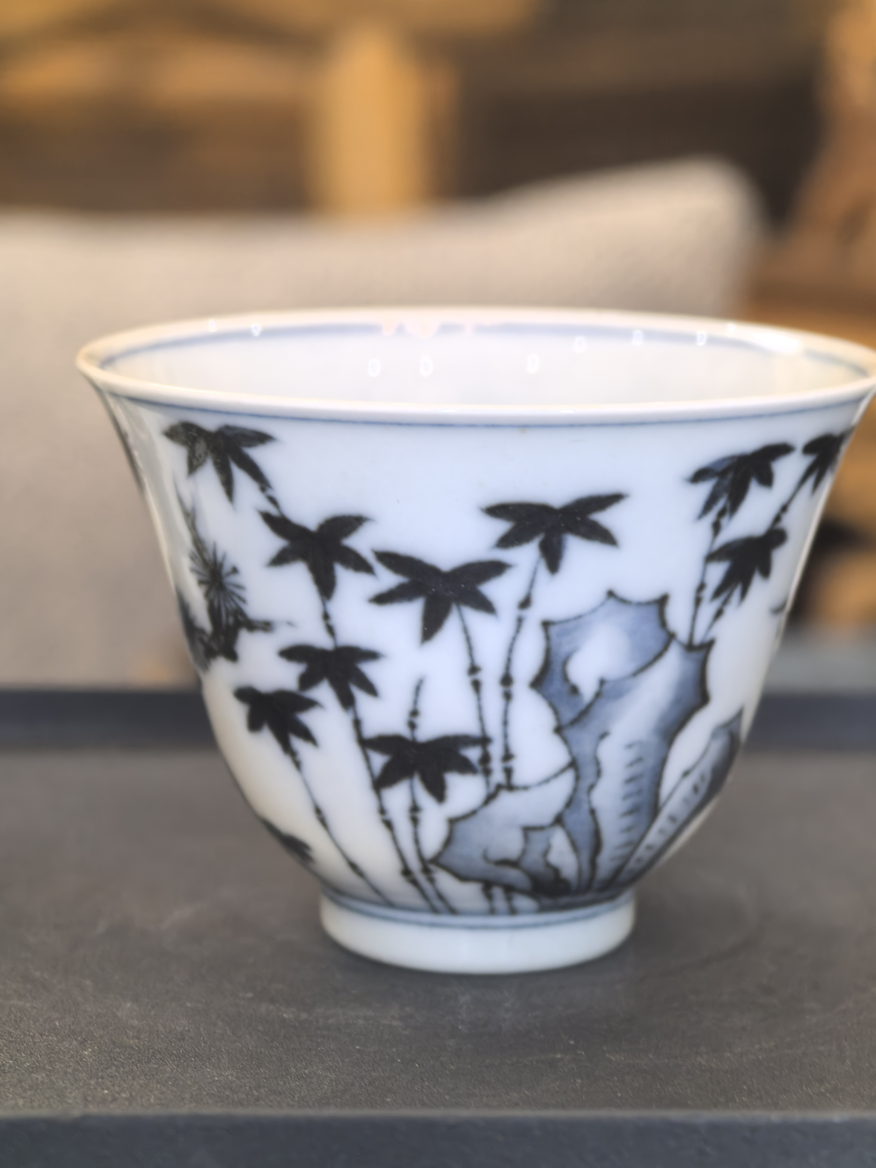 小楼听雨柴窑松竹梅主人杯