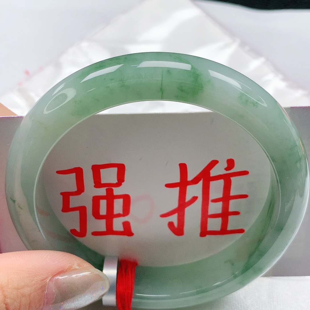 翡翠手镯未镶嵌57圈缅甸天然翡翠A货