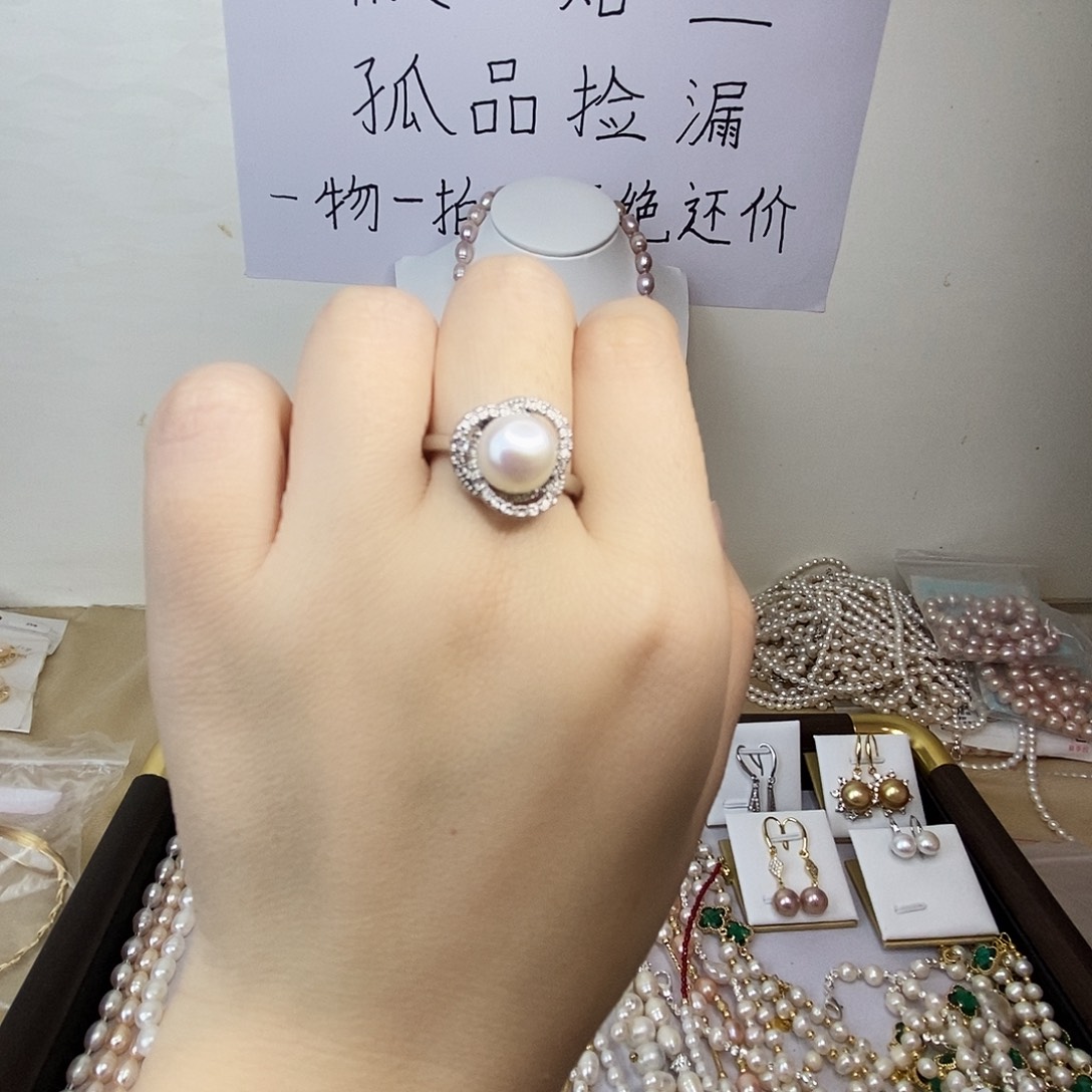 合金戒指淡水珍珠