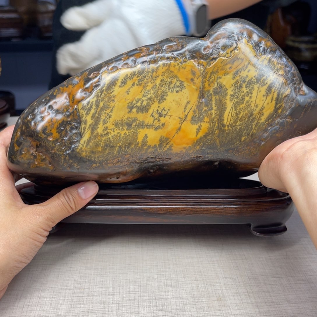 石材广西大化彩玉石配底座