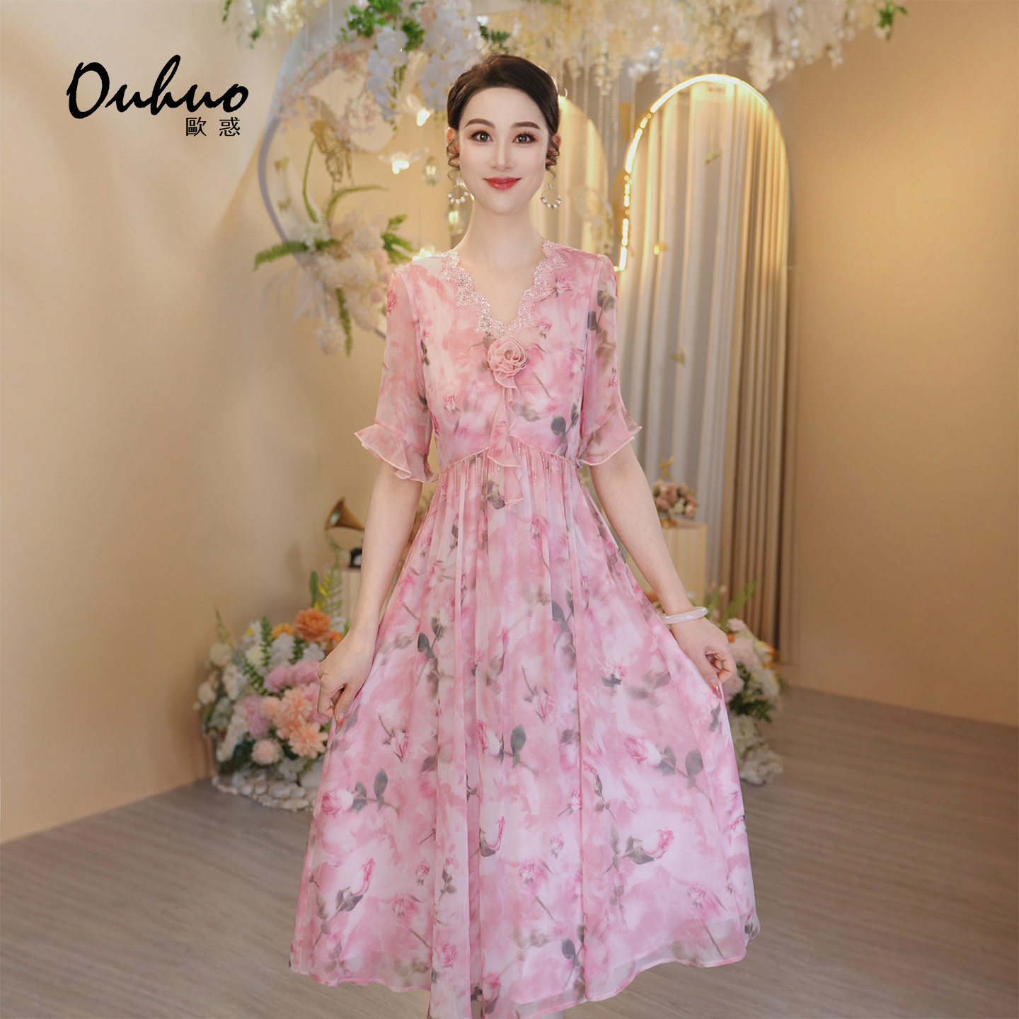 【木木定制】2025年夏季新款温柔优雅气质显瘦连衣裙OHDRI06067