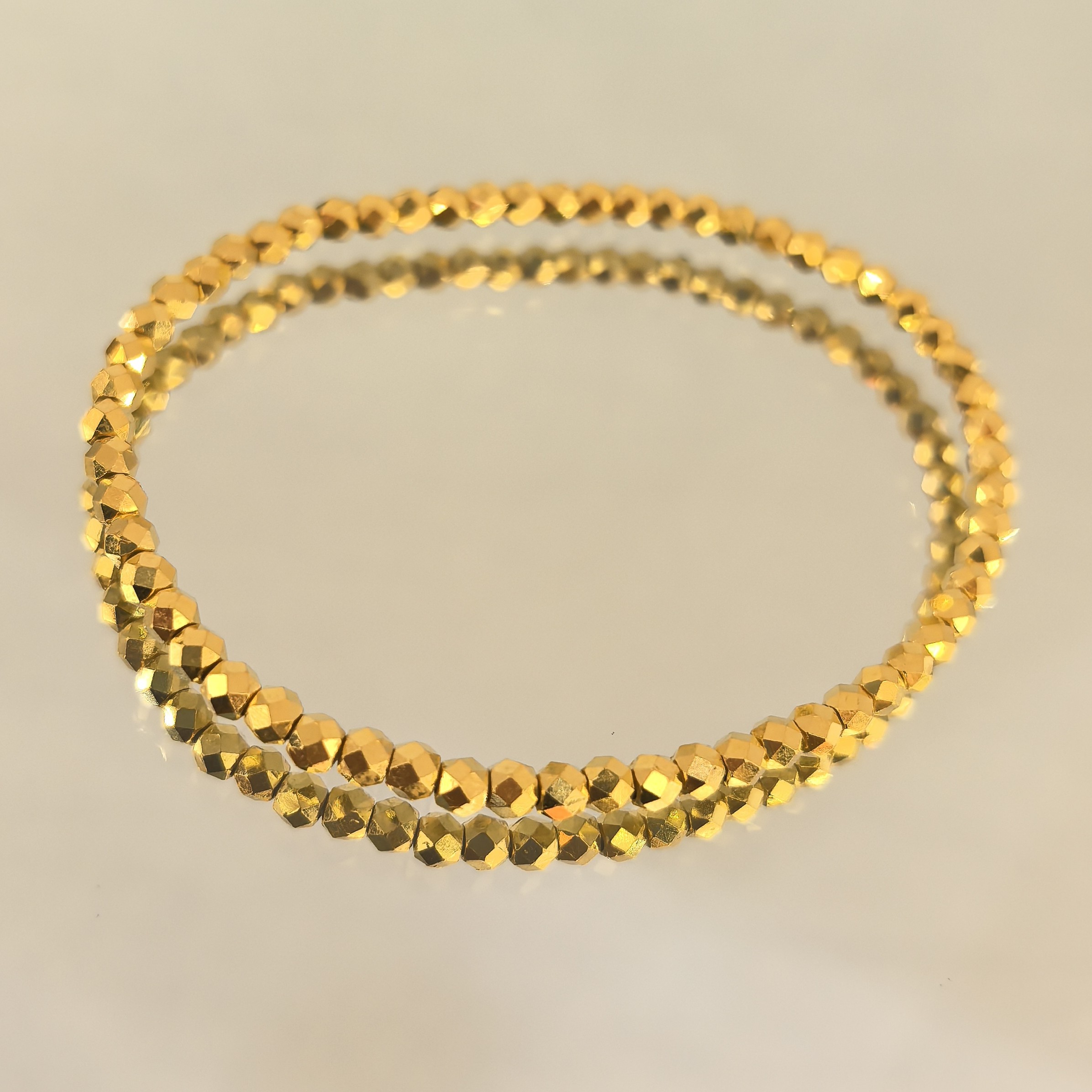 足金卡3爆闪豆豆手链（弹力绳编织）