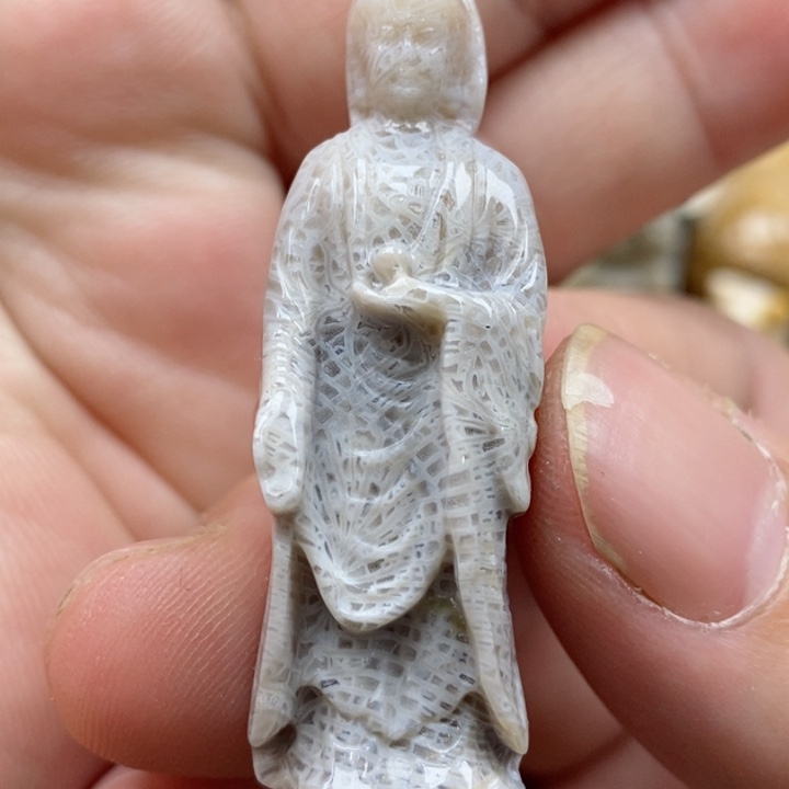 颈饰未镶嵌硅化珊瑚（珊瑚玉）