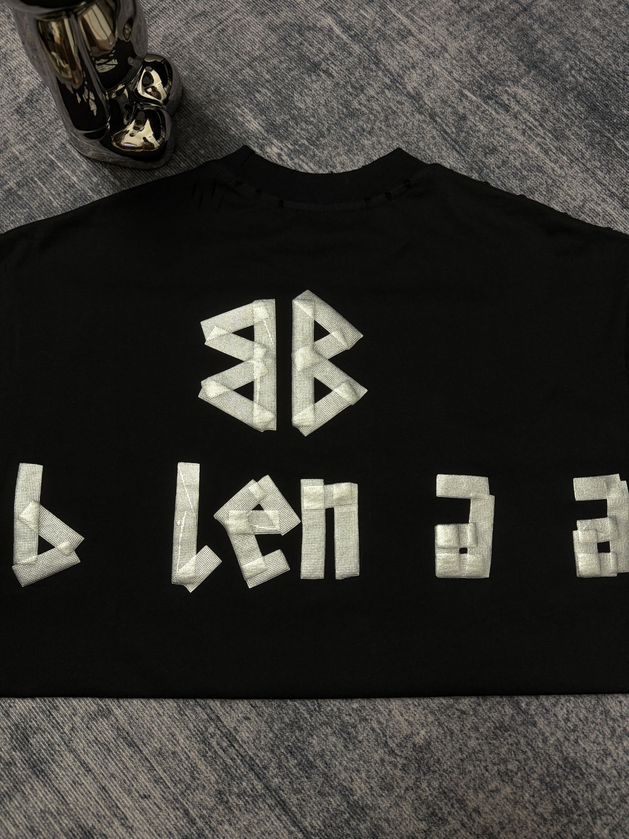 【阿乐】24SS银胶带圆领短袖T恤