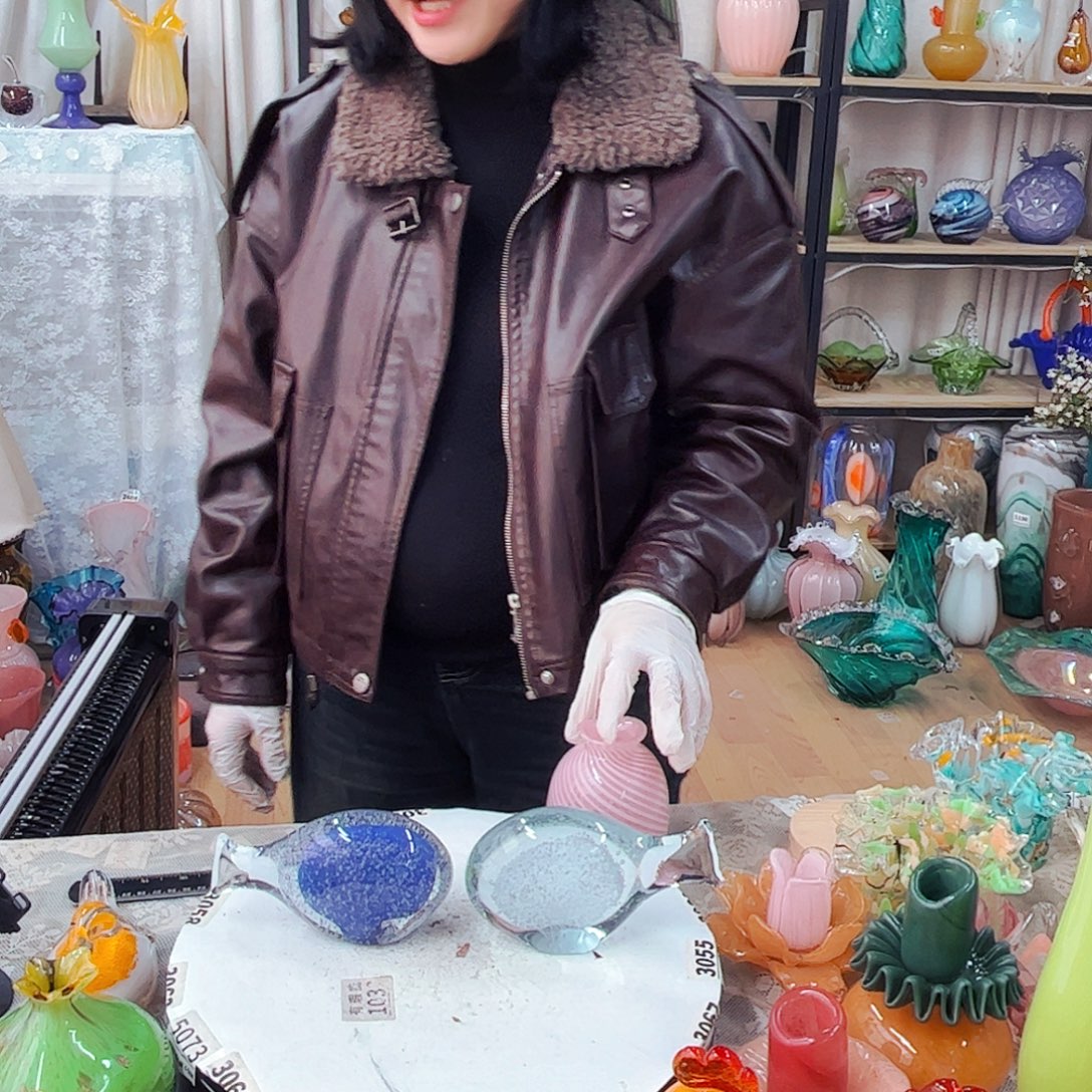 一对气泡鱼福利家悦琉璃工艺品