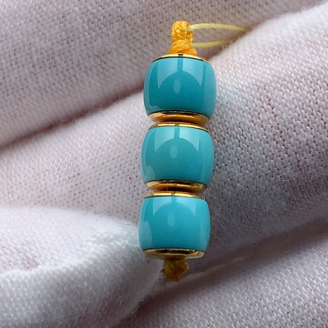 绿松石18K金镶嵌珠宝奇石