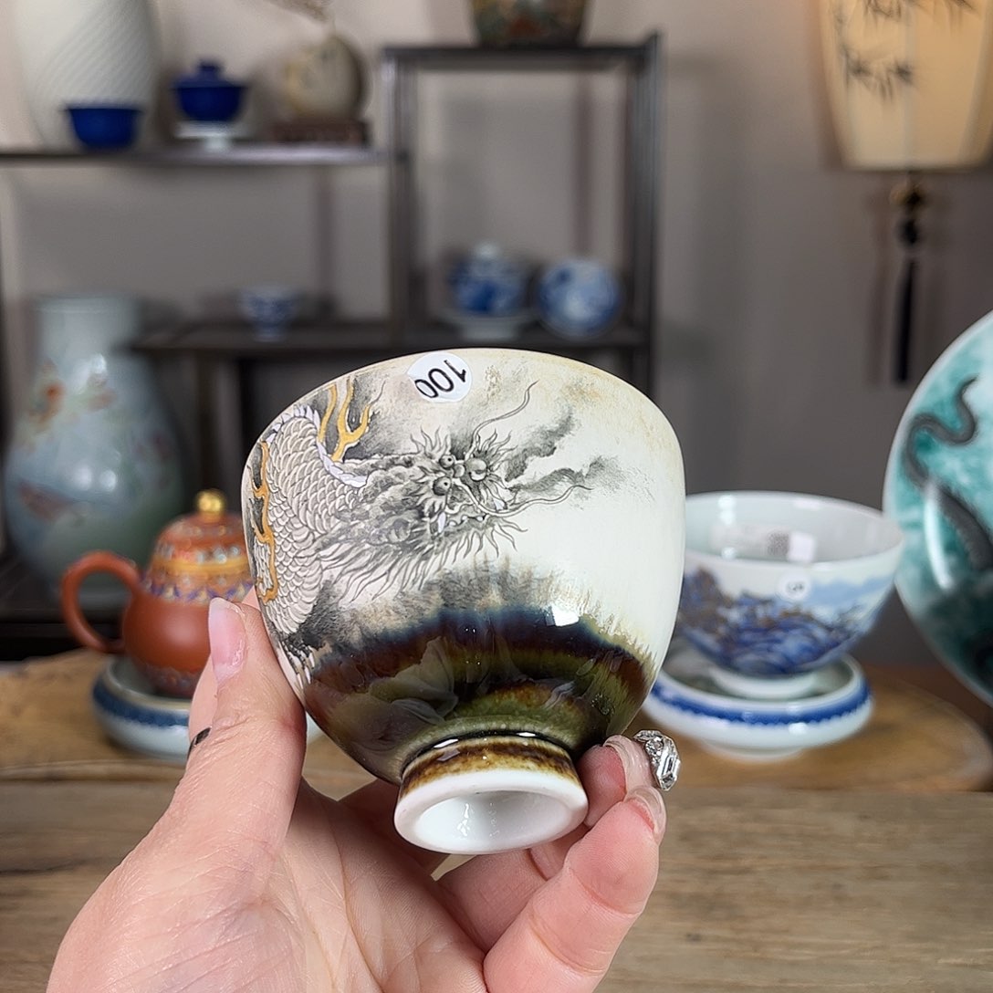 杯景德镇陶瓷柴烧多人