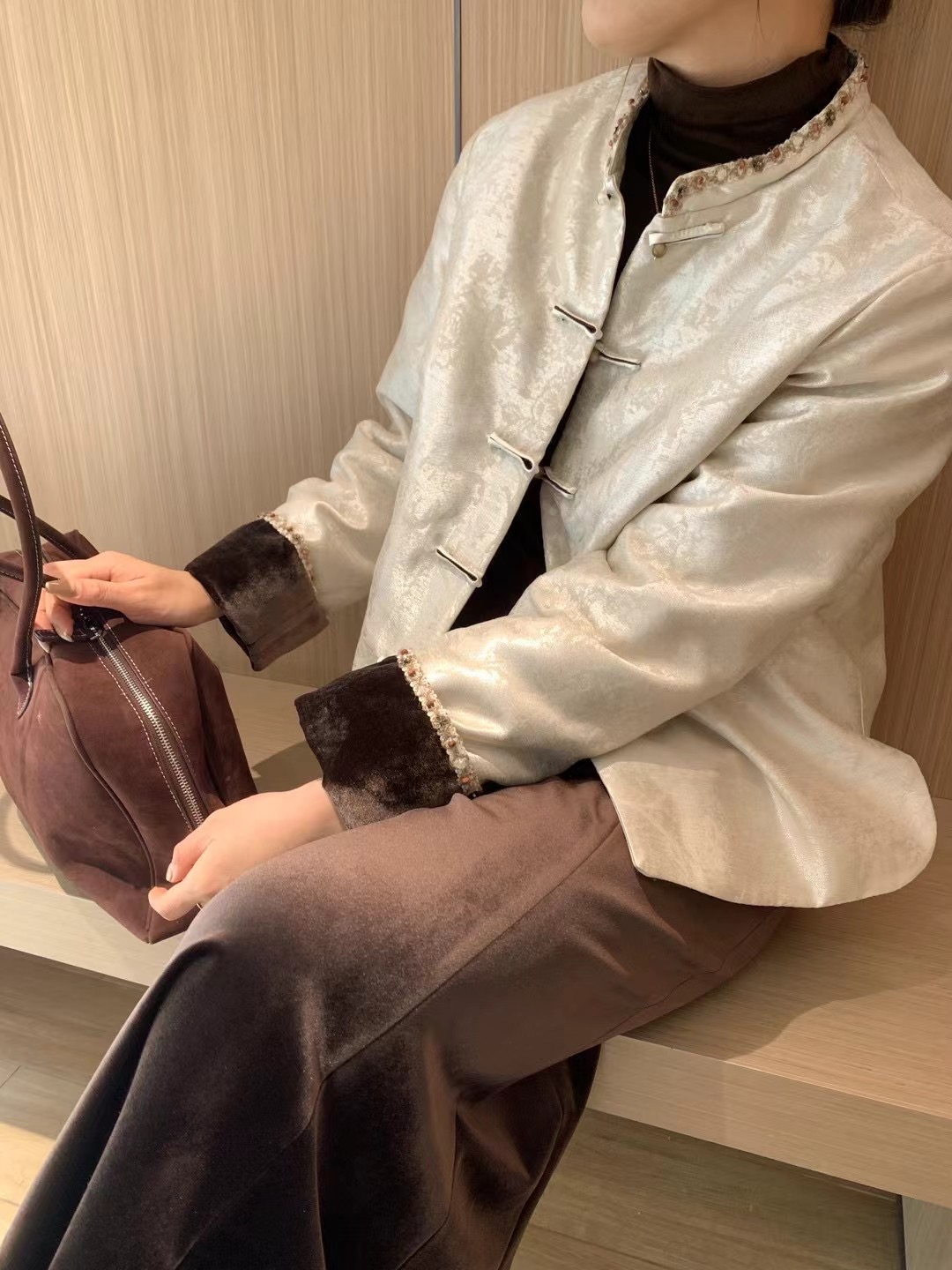 《新品首发》新中式鹅绒国风立领唐装羽绒服