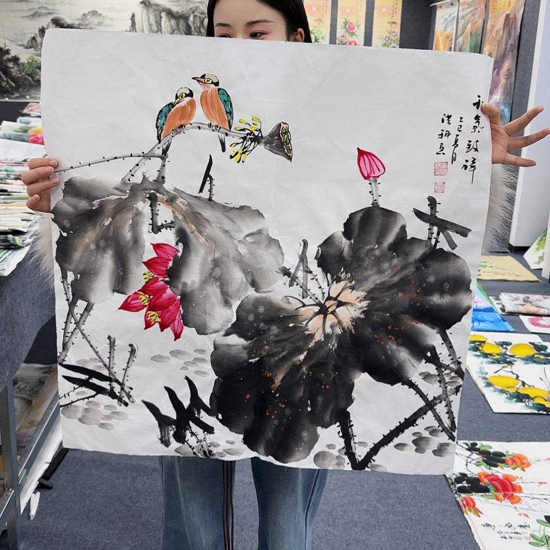 国画作品小姐姐放漏中