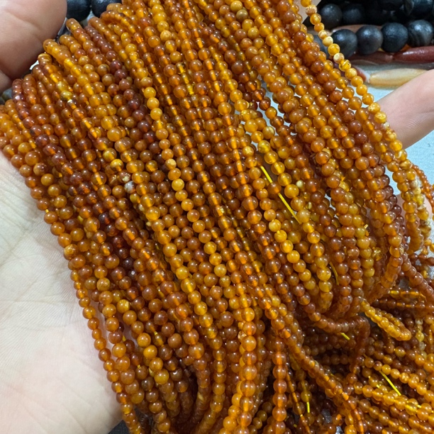 一条3mm天然蜜蜡小圆珠diy串珠饰品配件小隔珠36mm