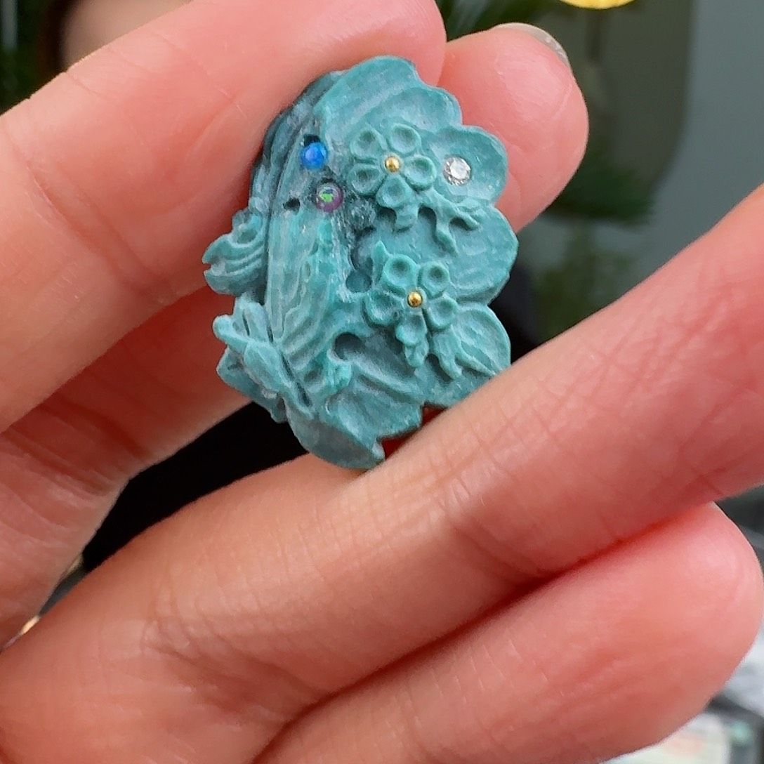 绿松石珠宝奇石未镶嵌Z****ଇ