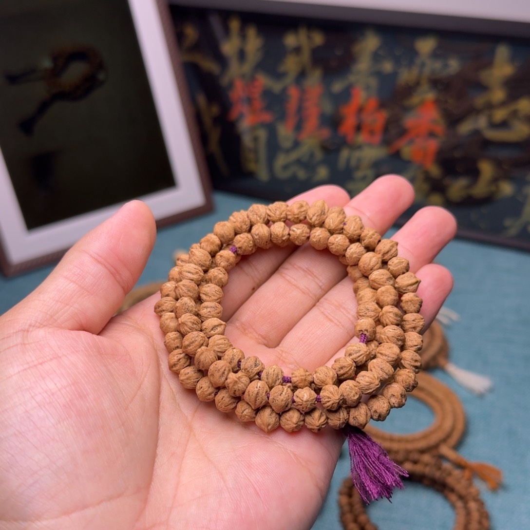柏香籽/百香籽吊坠白芽原桩横打