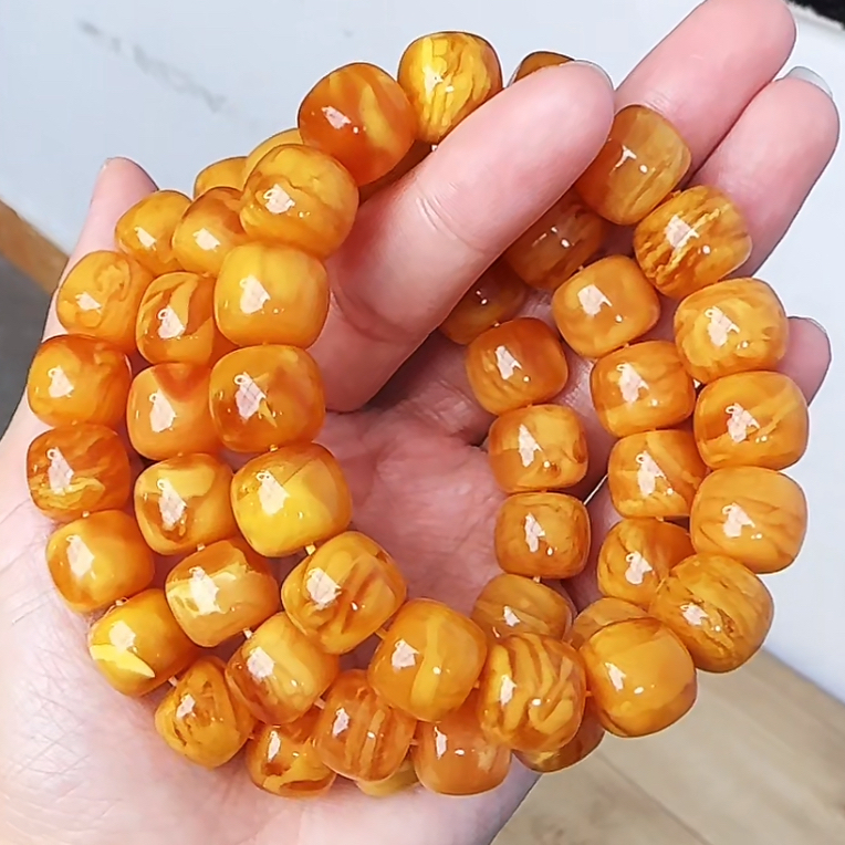 【齐福珠宝】13mm特级精工老型红花蜡单圈（多样性发其一）