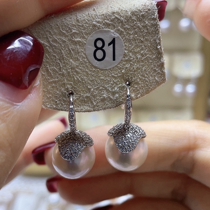 淡水珍珠耳饰银S925镶嵌