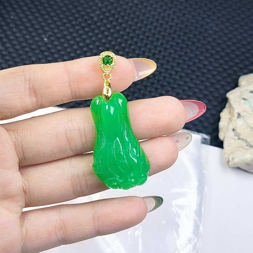 （聚宝严选））D0255绿系白菜吊坠妈妈款精致精美百搭时尚