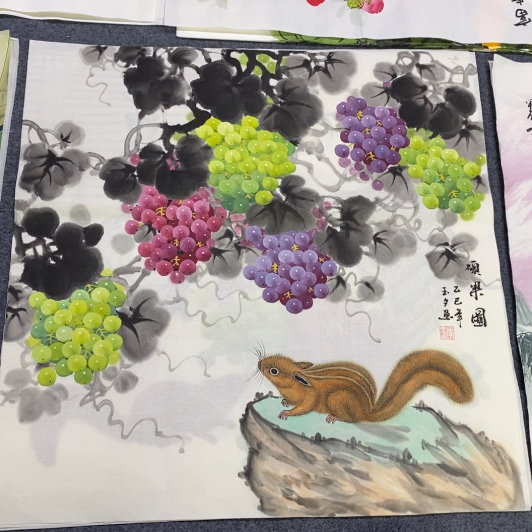 国画尺寸68✖️68手绘斗方画画