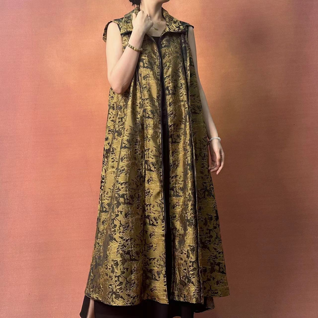 【大海轻奢】BF32535新款金色刺绣百搭宽松设计师款时尚外披