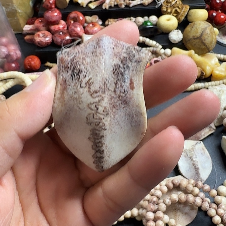 半***棱花岗石纯铜锡合金纯铜养殖鹿头骨制作三界牌