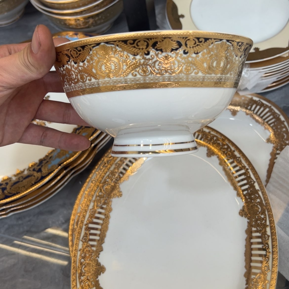 【闪购商品】瓷片6寸高脚碗两个一单福利价