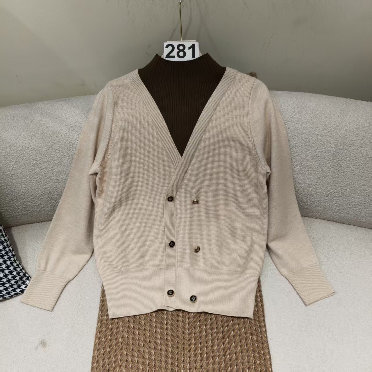 针织毛衣保暖时尚加厚厚款上衣女士长袖保暖（281-290）