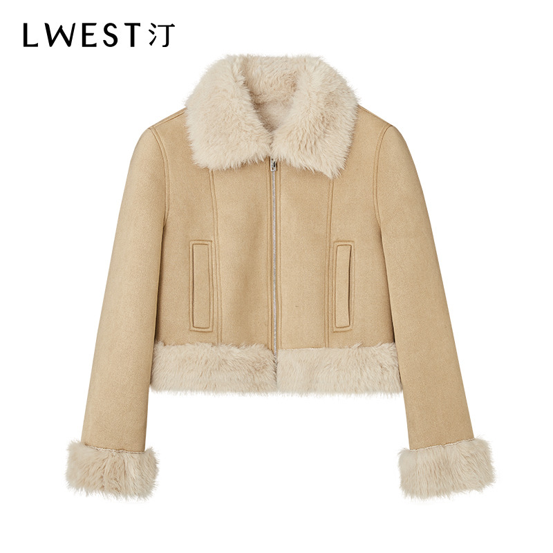 【主播专属】朗文斯汀冬装时尚毛毛拼接短外套DZMW4511C09577