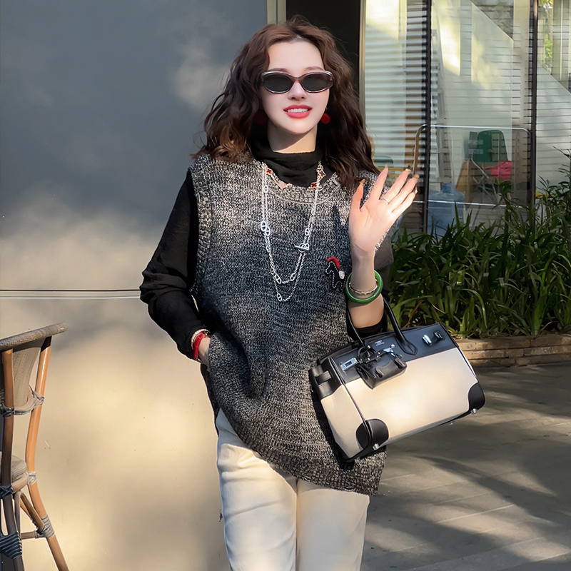 【Linda姐高端线】秋新款时尚气质百搭套头针织衫马夹AW5WMJ0323