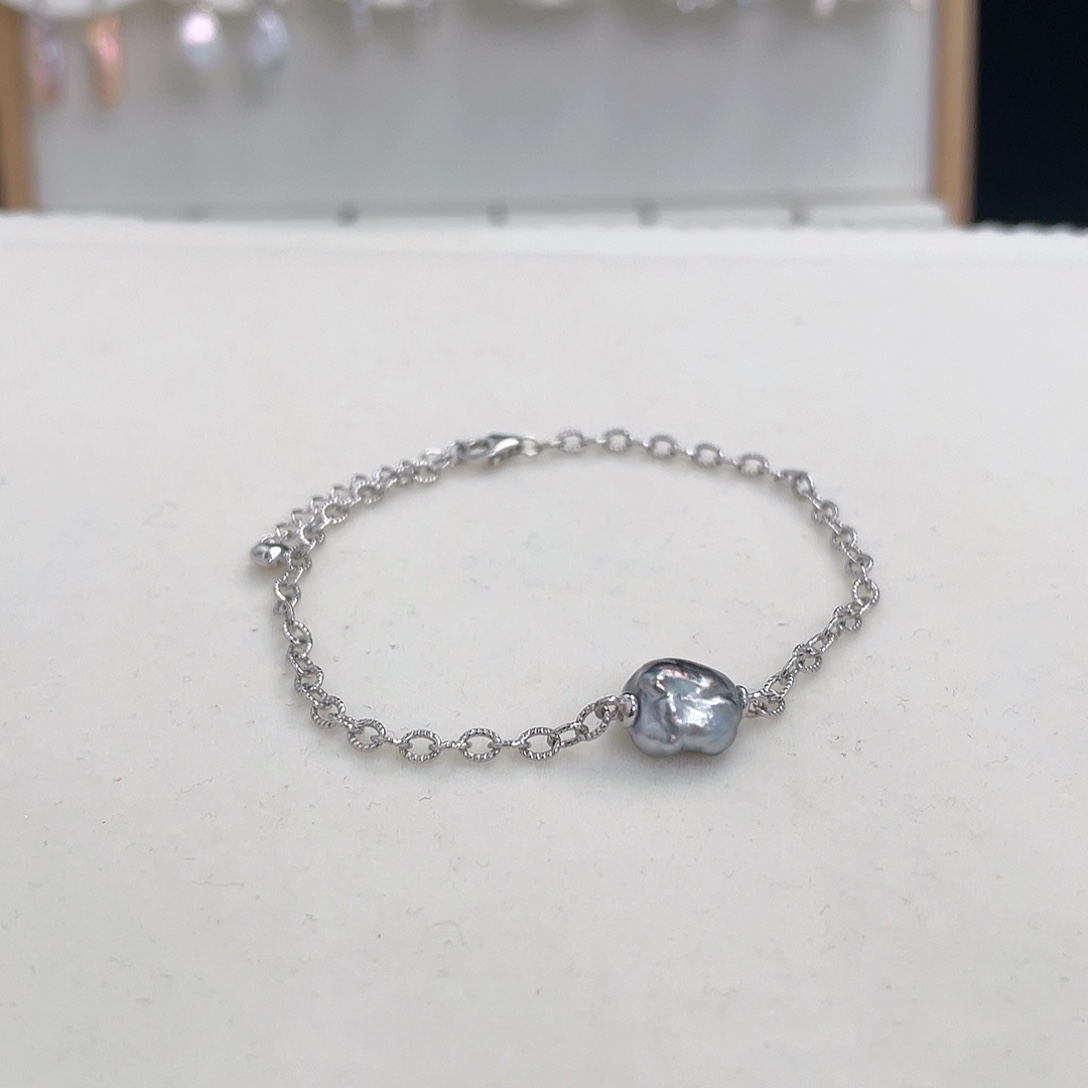 海水珍珠手串银S925镶嵌