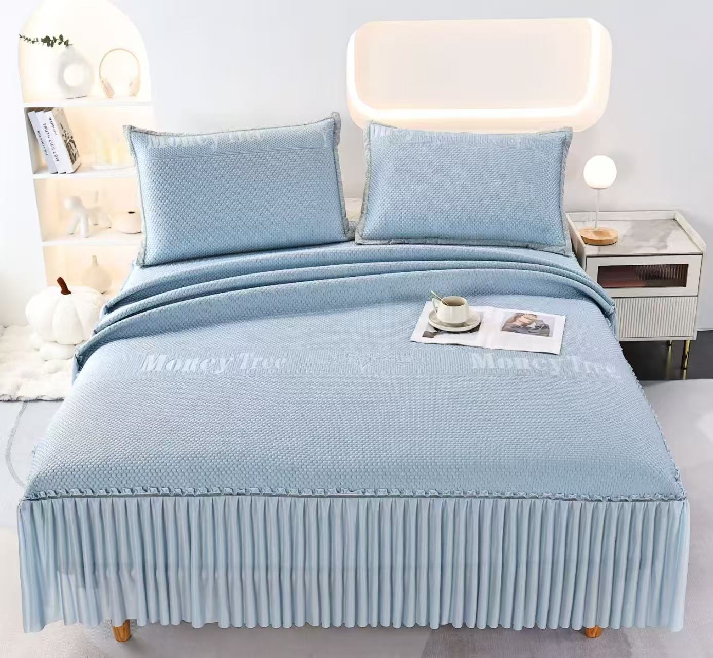 豆豆凉席三件套床裙款加枕套凉感舒适亲肤柔软空调房必备春夏神器